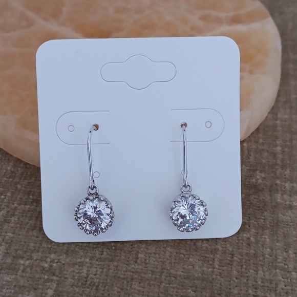 Sparkly Rhinestone Silver Hook Style Earrings - Picture 6 of 6